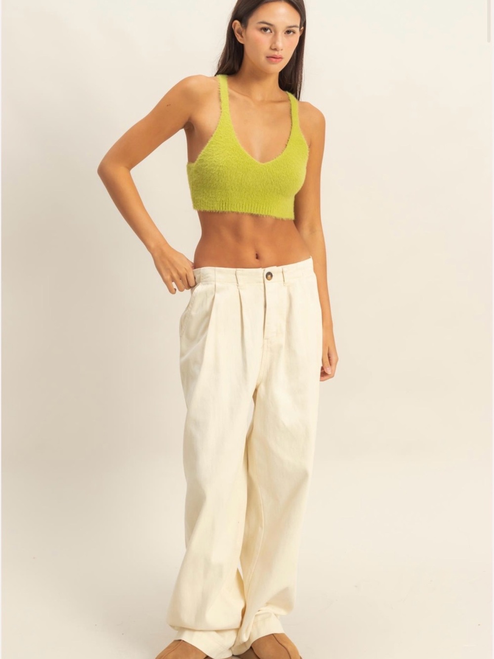 HYFVE Lime Green Fuzzy Crop Tank - MWT - Medium - Picture 4 of 5